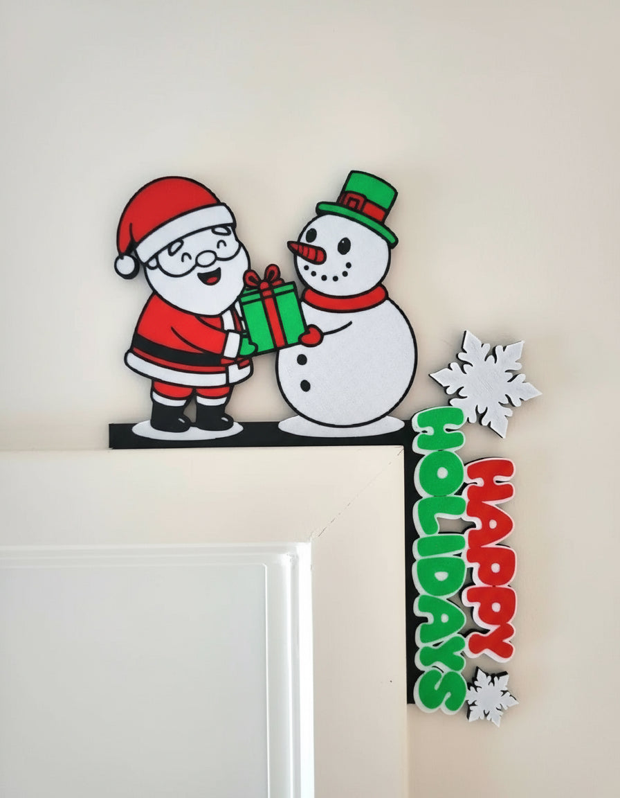 Christmas Door Corner (Santa & Snowman)