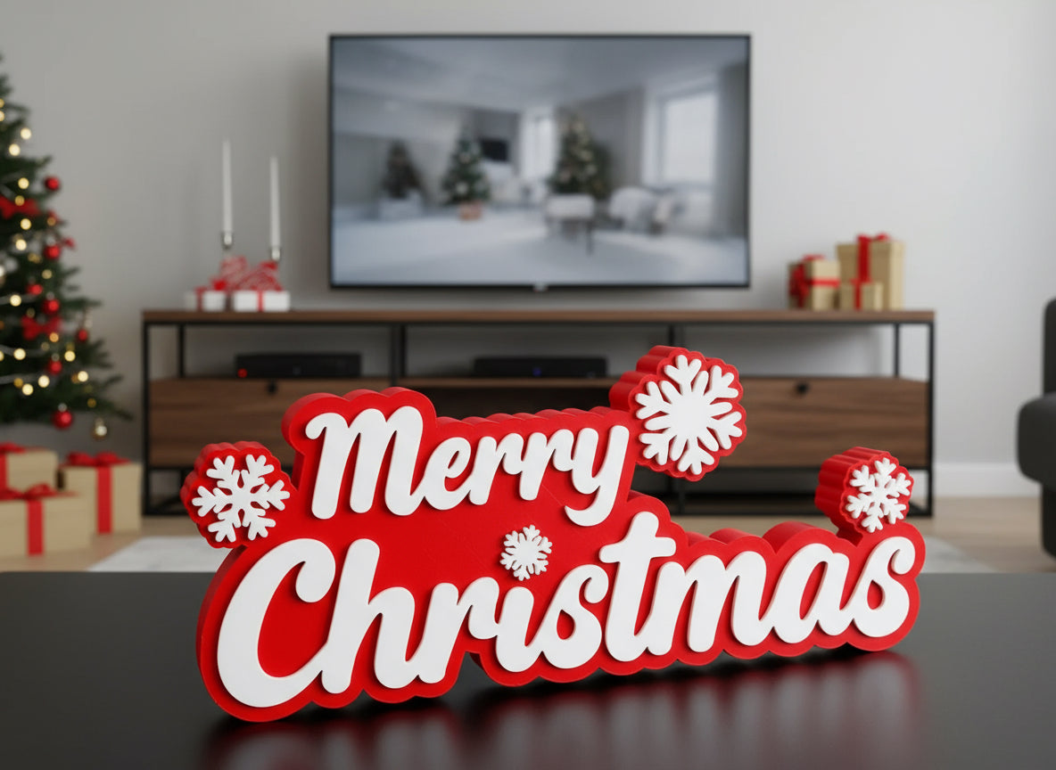 Merry Christmas Sign (Snowflake)